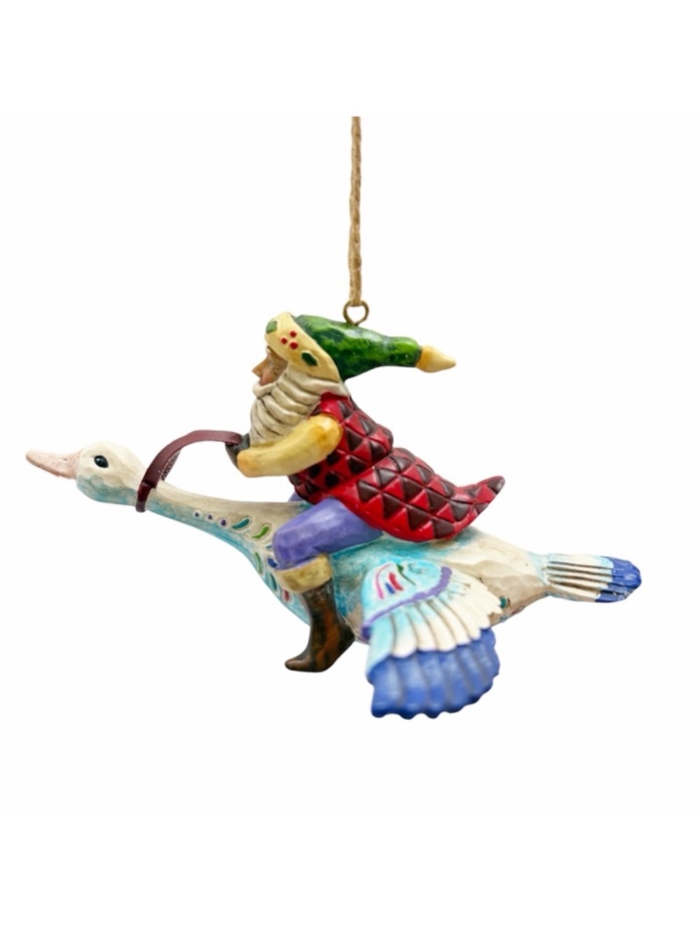 Jim Shore | Take Flight Santa Riding A Goose Christmas Ornament